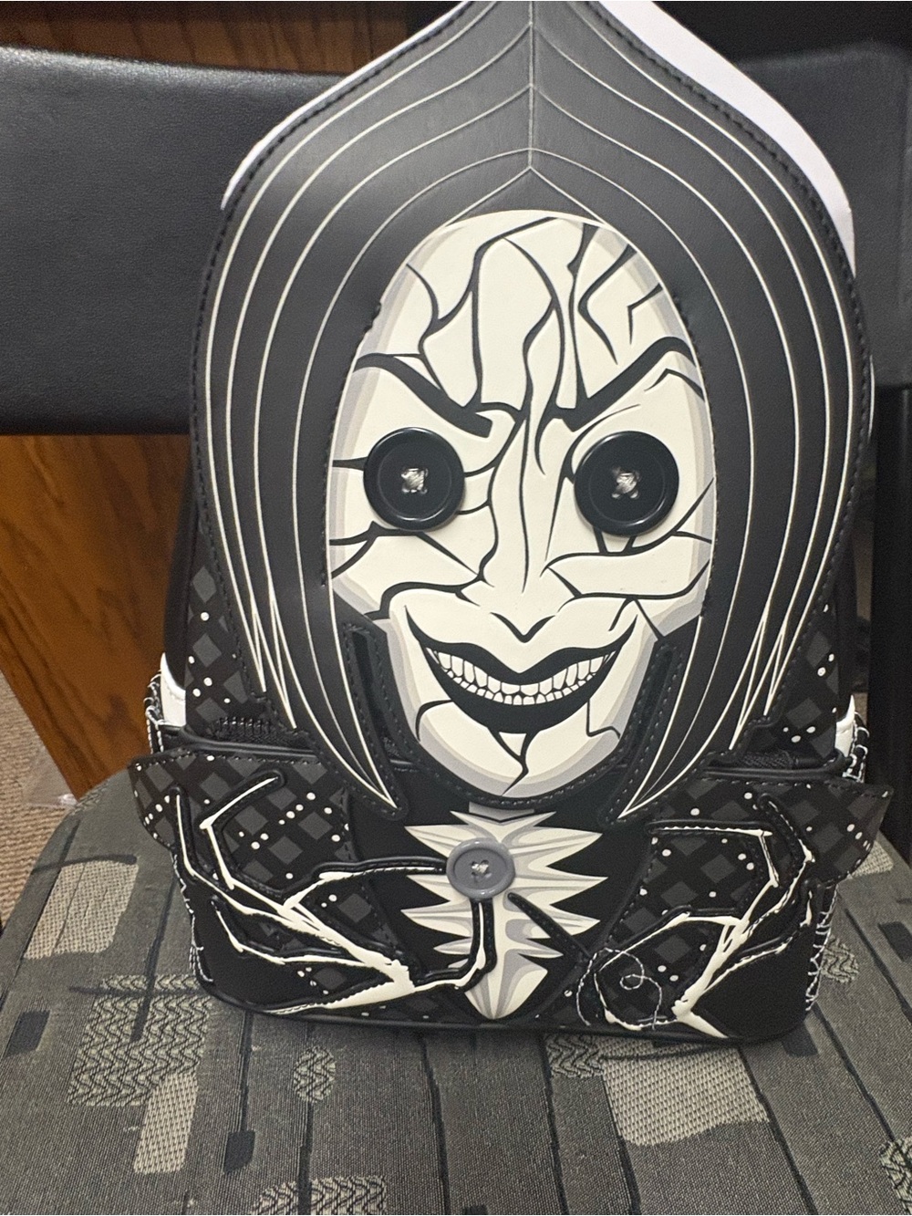 Loungefly Black & White Caroline Mother in Spider Form Graphic Backpack